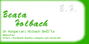 beata holbach business card